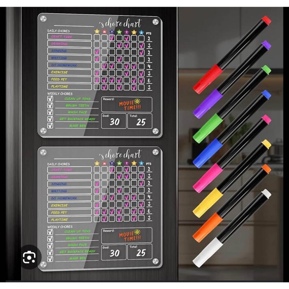 2 pack magnetic chore charts